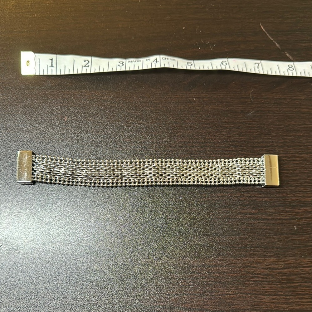 Silver Cuff Bracelet with Intricate Metalwork - Picture 4 of 6